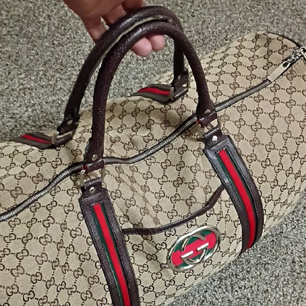 Gucci Beige and Brown Monogram Travel Bag